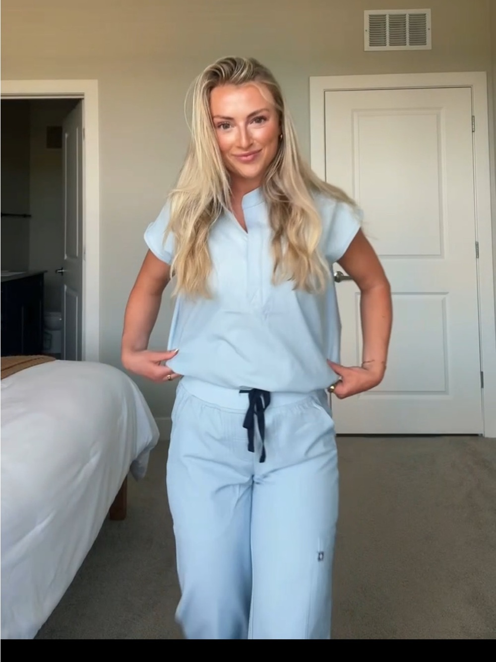 Light blue FIGS scrubs XXS